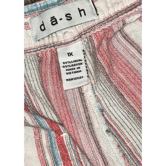Dash Womens Striped Linen Blend Shorts Size 1X - Picture 3 of 4